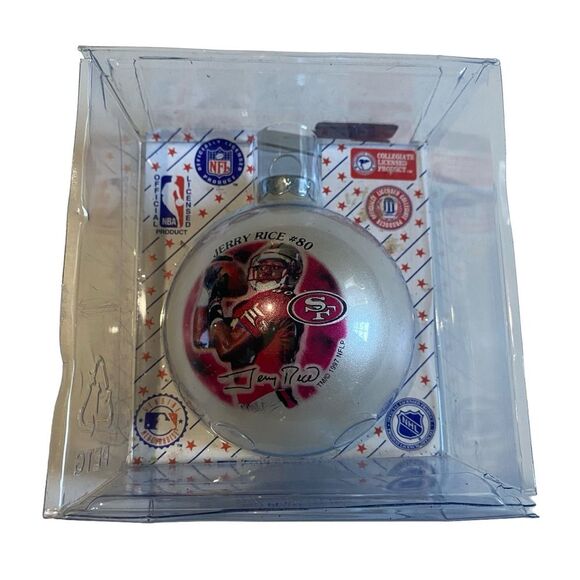 Vintage 1997 Jerry Rice 80 Glass Christmas Ornament Sports Collectors Series USA - Picture 2 of 8